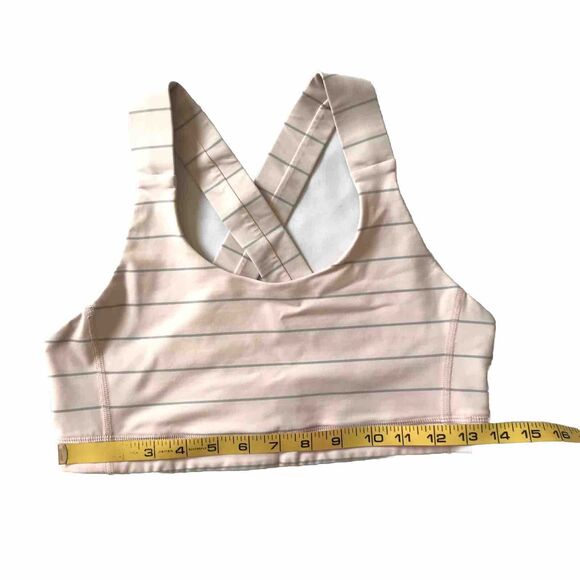 Lululemon Womens All Sport Bra SZ 4 6? Pink Stripe Medium Support Yoga Run EUC! - Picture 7 of 9